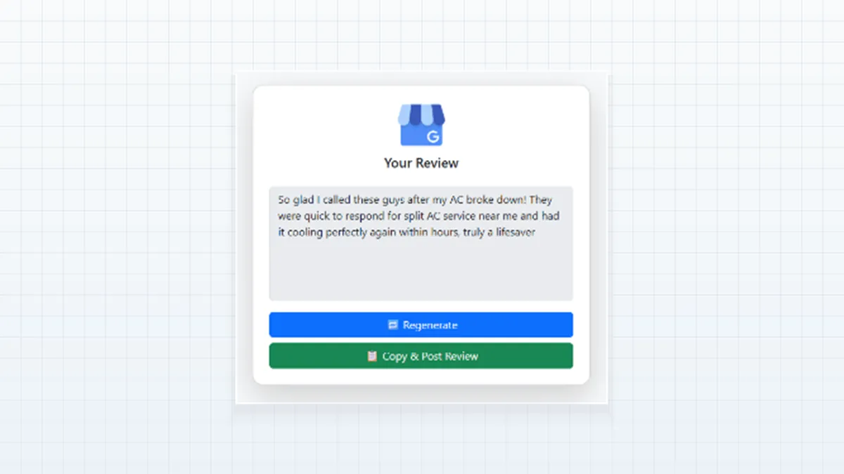 AI-drafted reply to a Google review in CampaigningTool