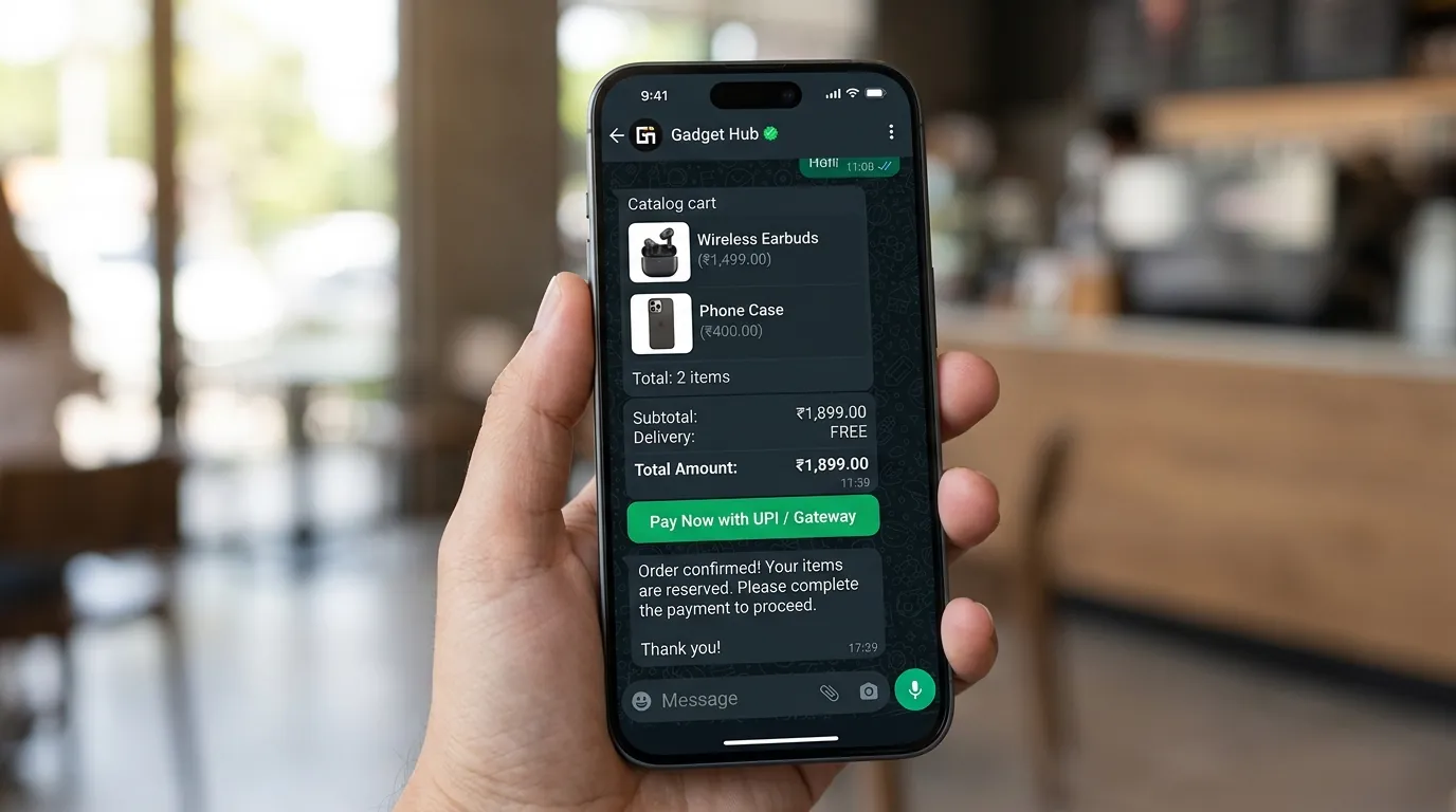 Catalog checkout inside a WhatsApp chat